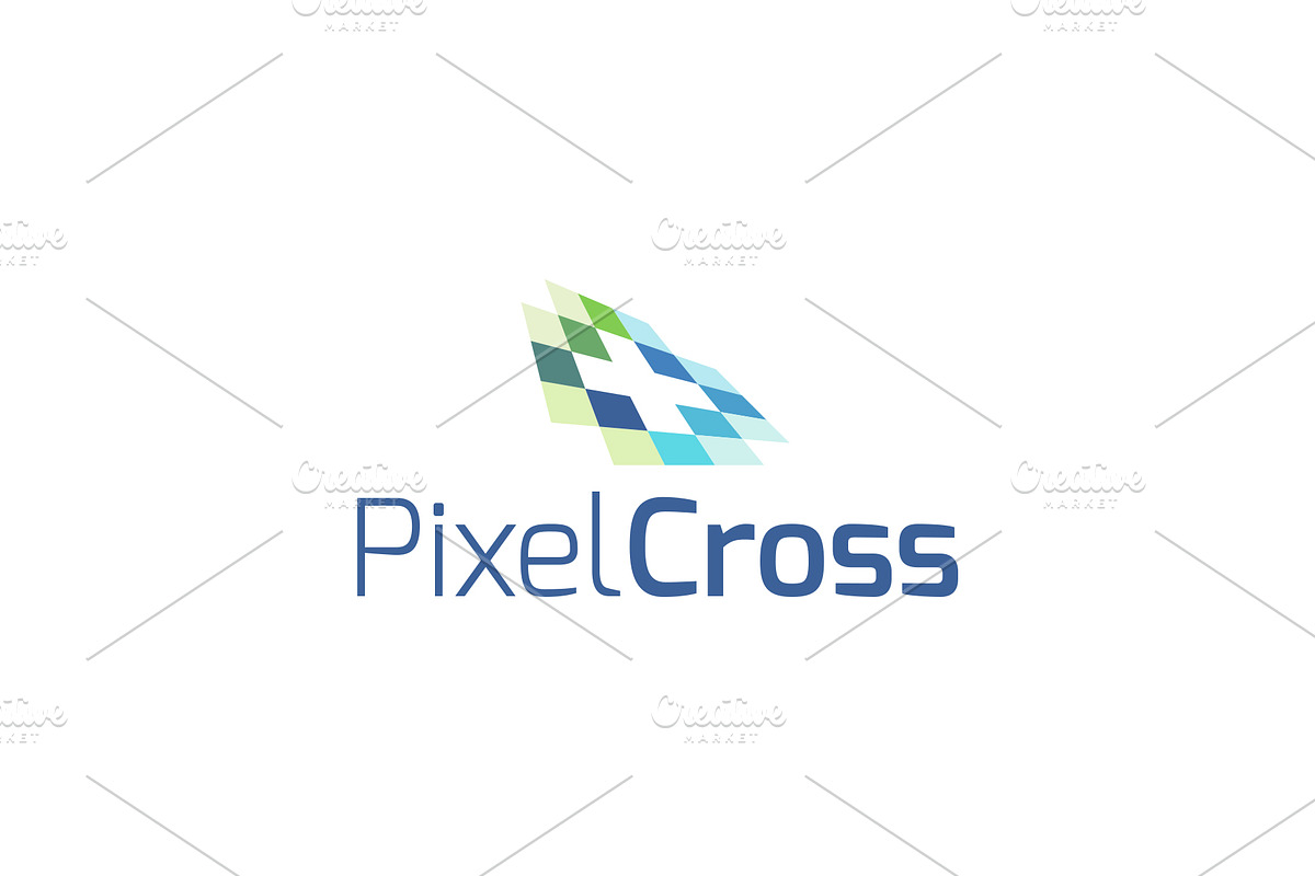 Pixel Cross Logo Template, a Branding & Logo Template by Graplick (Photo 2 of 4)