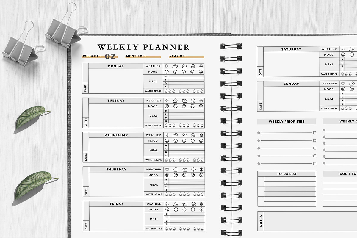 Weekly Planner Canva, a Stationery Template by DesignByStore (Photo 4 of 4)