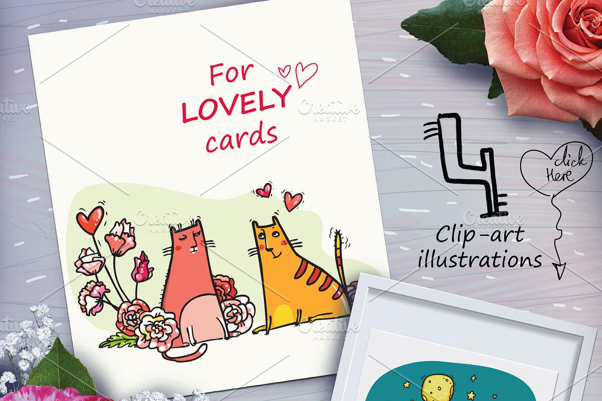 St.Valentine's Cats - 82 elements, an Animal Illustration by Zooza Art (Photo 4 of 8)