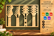 Guitar Headstocks Laser Cut SVG, an Object Graphic by DreamCafeArt (Thumbnail 1 of 3)