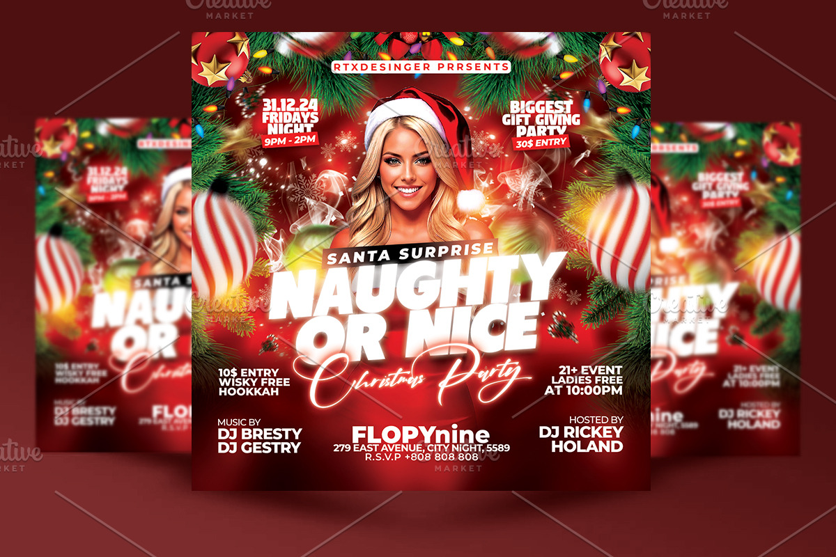 10 Christmas Party Flyer Bundle, a Flyer Template by RTXdesinger99 (Photo 8 of 11)