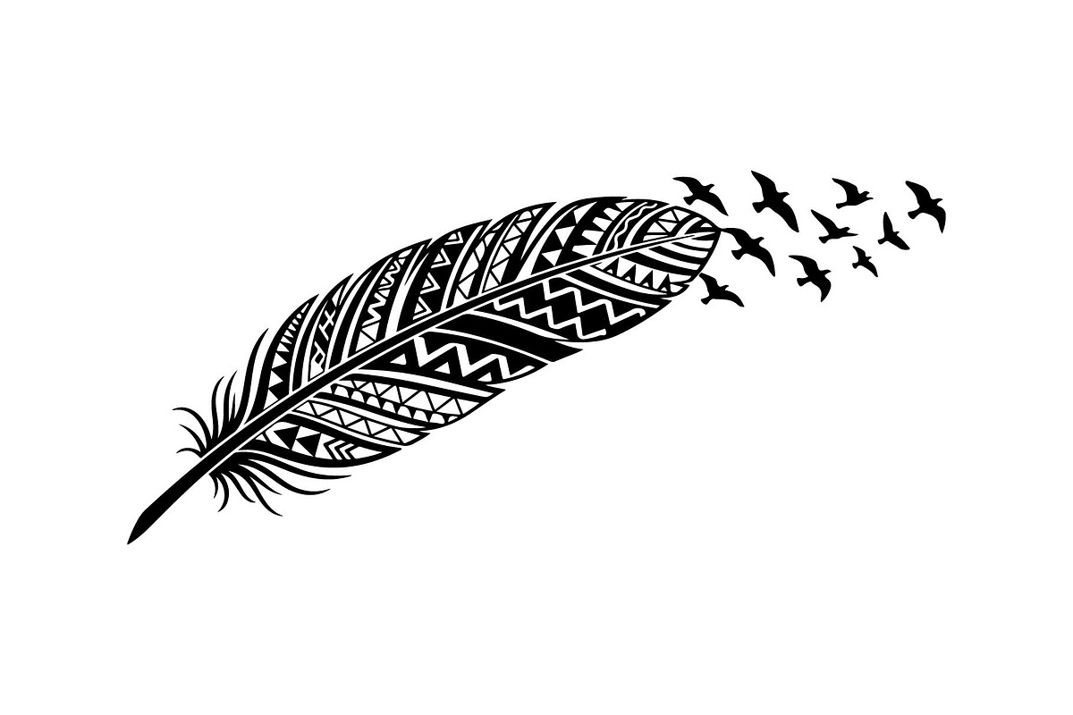 Boho Feather Silhouette Vector, an Object Graphic by jahid234 (Photo 35 of 51)