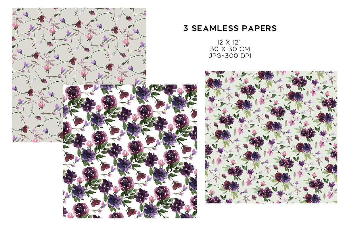 Burgundy & Plum Floral Design Kit, a Texture Illustration by Graphic Blue Bird (Photo 4 of 10)