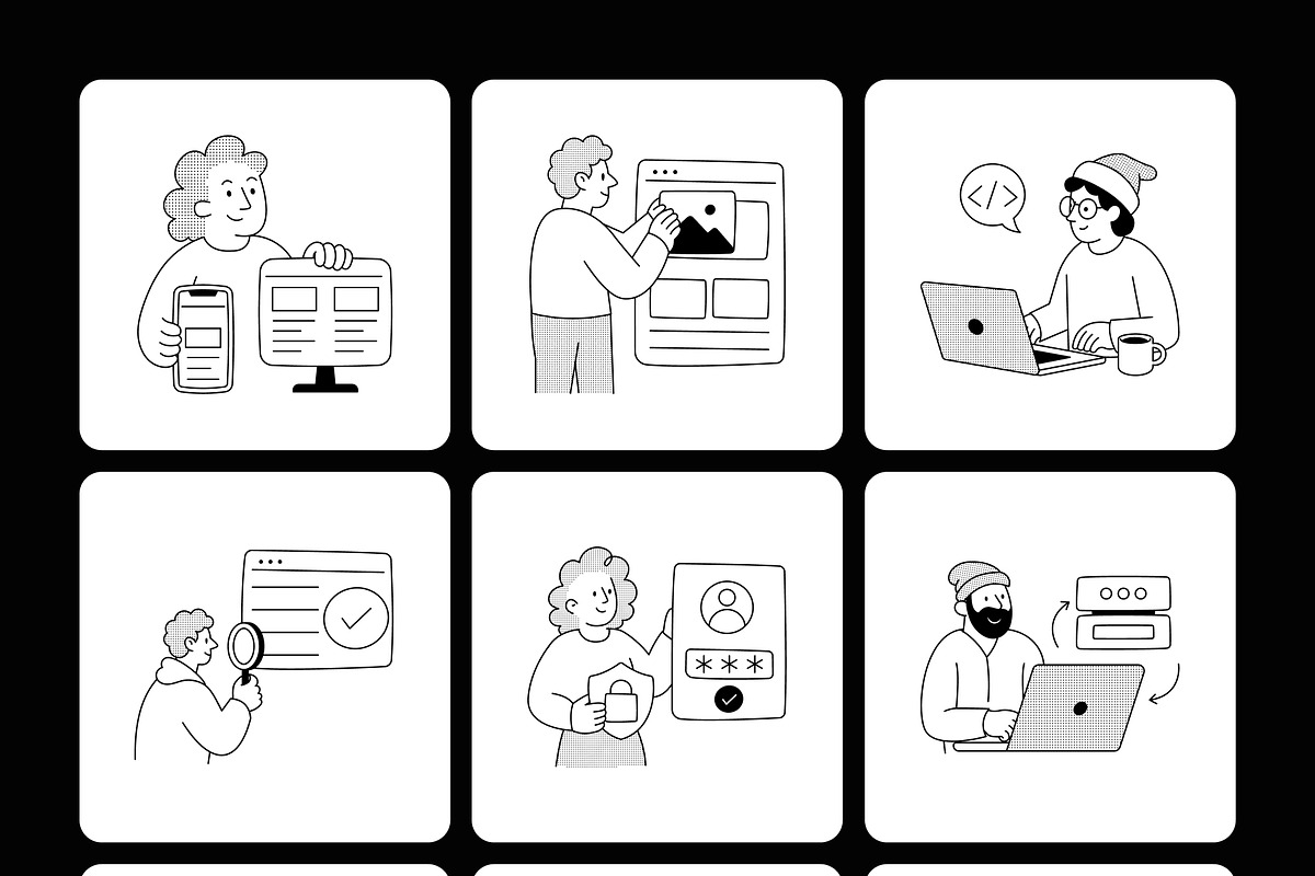 60 Web Development Illustrations, a Technology Illustration by Prosymbols (Photo 9 of 11)