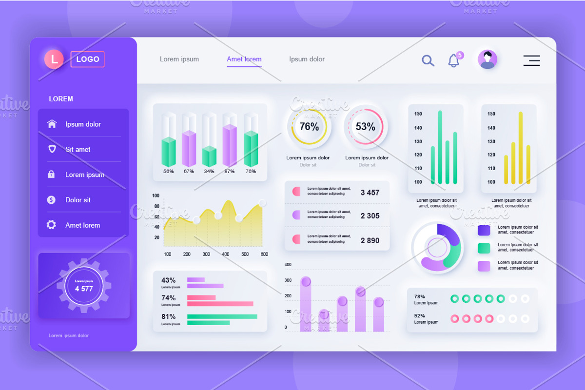 Neumorphic UI Dashboard Admin Panel, a Templates & Theme by alexdndz (Photo 21 of 21)