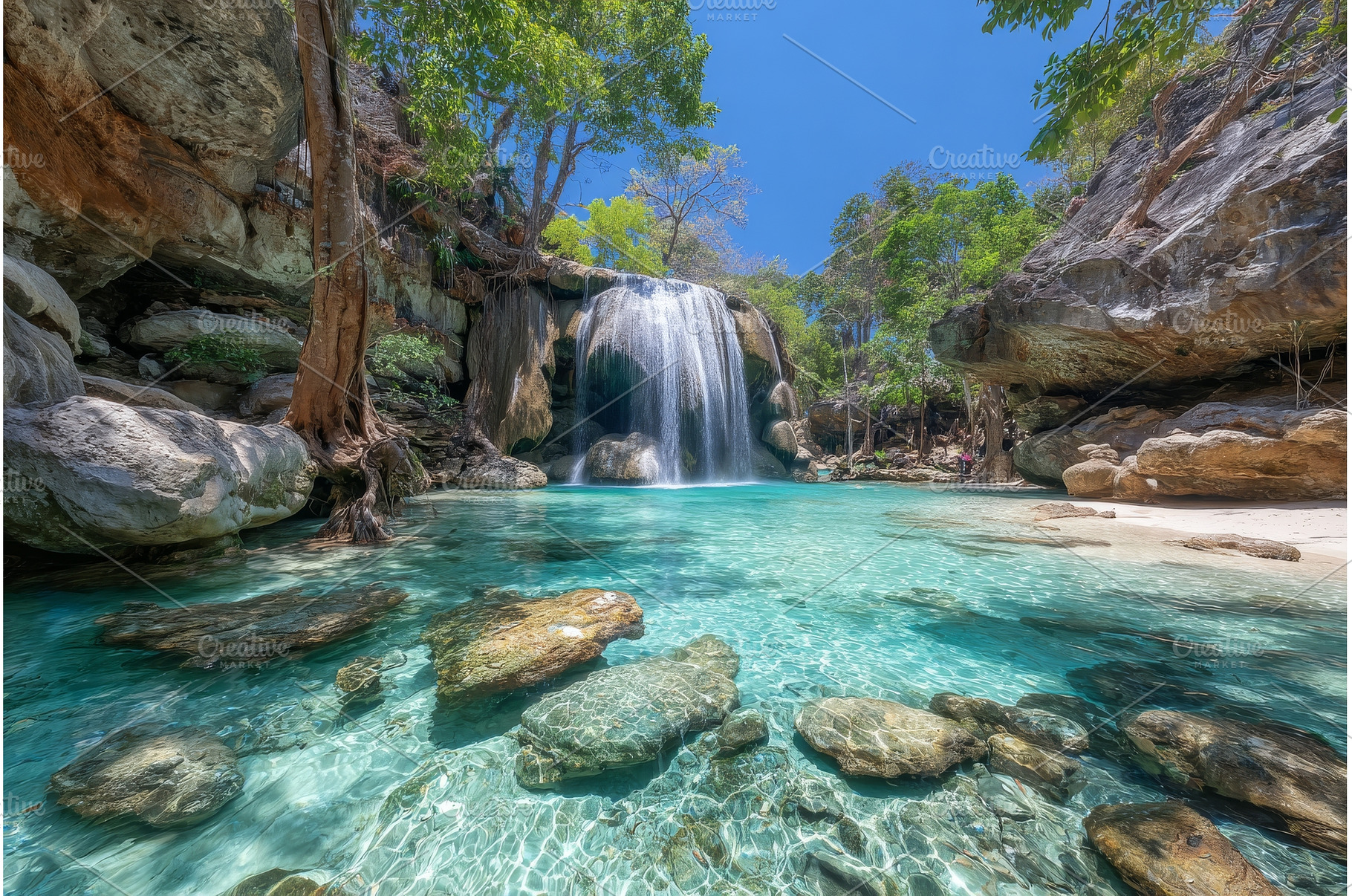 The first level of the waterfall is, an Animal Photo by ZinetroN