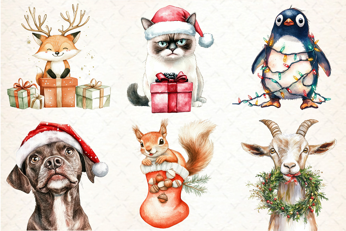 Funny Christmas Animals, an Illustration by DreamCafeArt (Photo 3 of 7)
