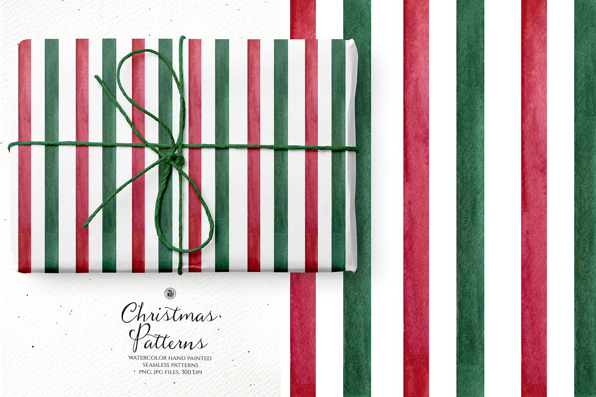 Watercolor Christmas Patterns Set, a Pattern Graphic by Webvilla Studio (Photo 5 of 6)