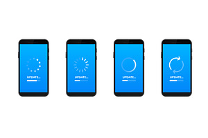 Mobile devices displaying software, a Technology Illustration by skripnikbb