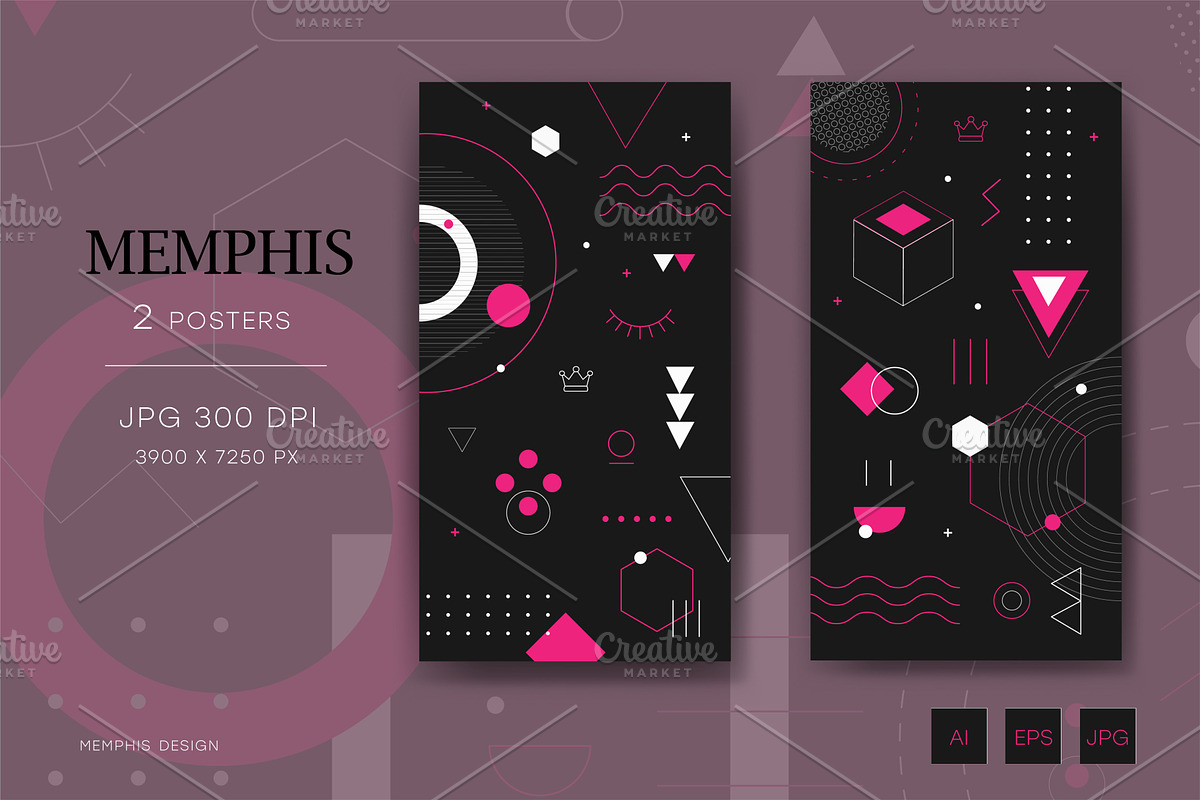 Memphis backgrounds. White and Red., a Decorative Illustration by KENO Mascots (Photo 4 of 5)