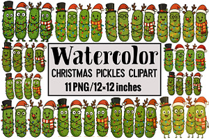 Christmas Pickles Clipart, an Illustration by Design Market