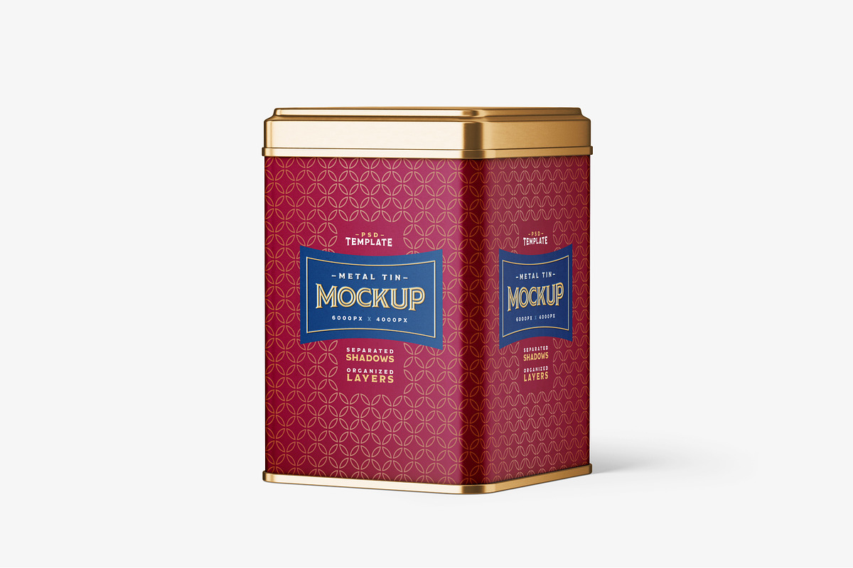 Square Tin Can Mockup Set, a Cups & Container Mockup by Deeplab (Photo 8 of 16)