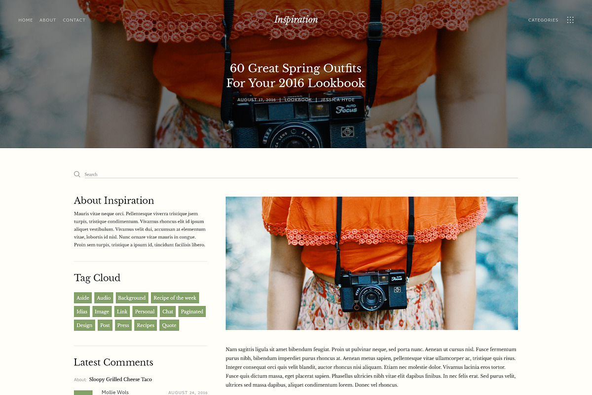 Inspiration — Lifestyle Blog PSD, a Templates & Theme by ScienteCraft (Photo 17 of 47)