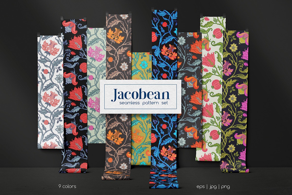 Jacobean Style Pattern Collection, a Pattern Graphic by Varvara Gorbash (Photo 3 of 9)