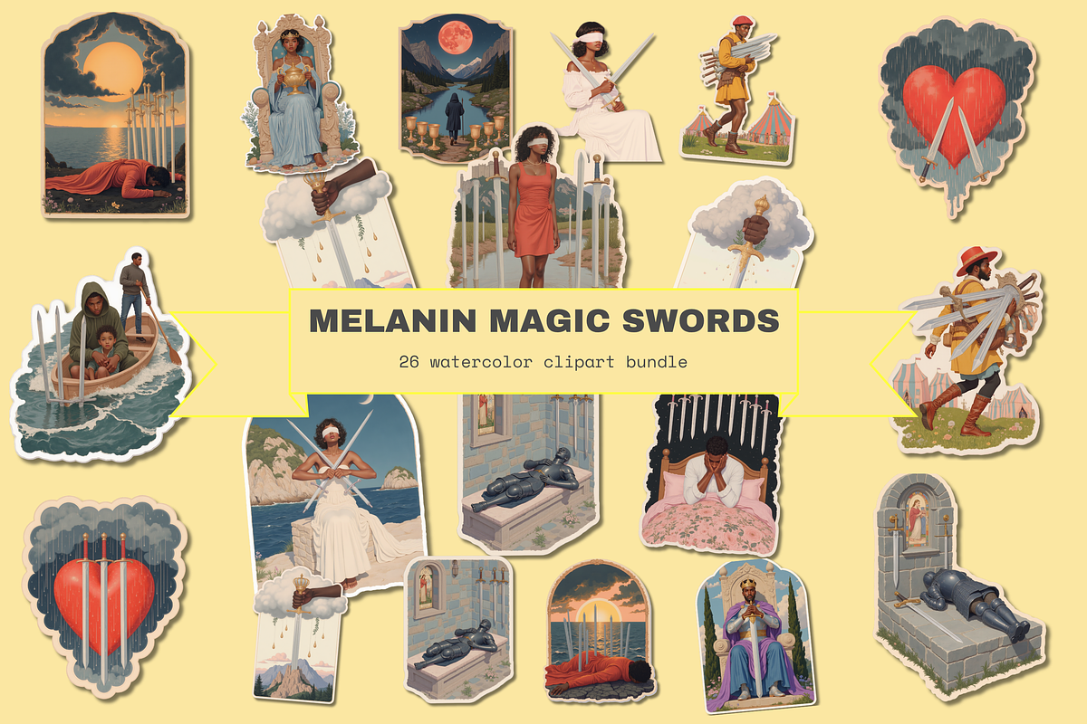 Melanin Magic Tarot Deck Clipart, a Person Illustration by Jakayla Digital Co (Photo 13 of 19)