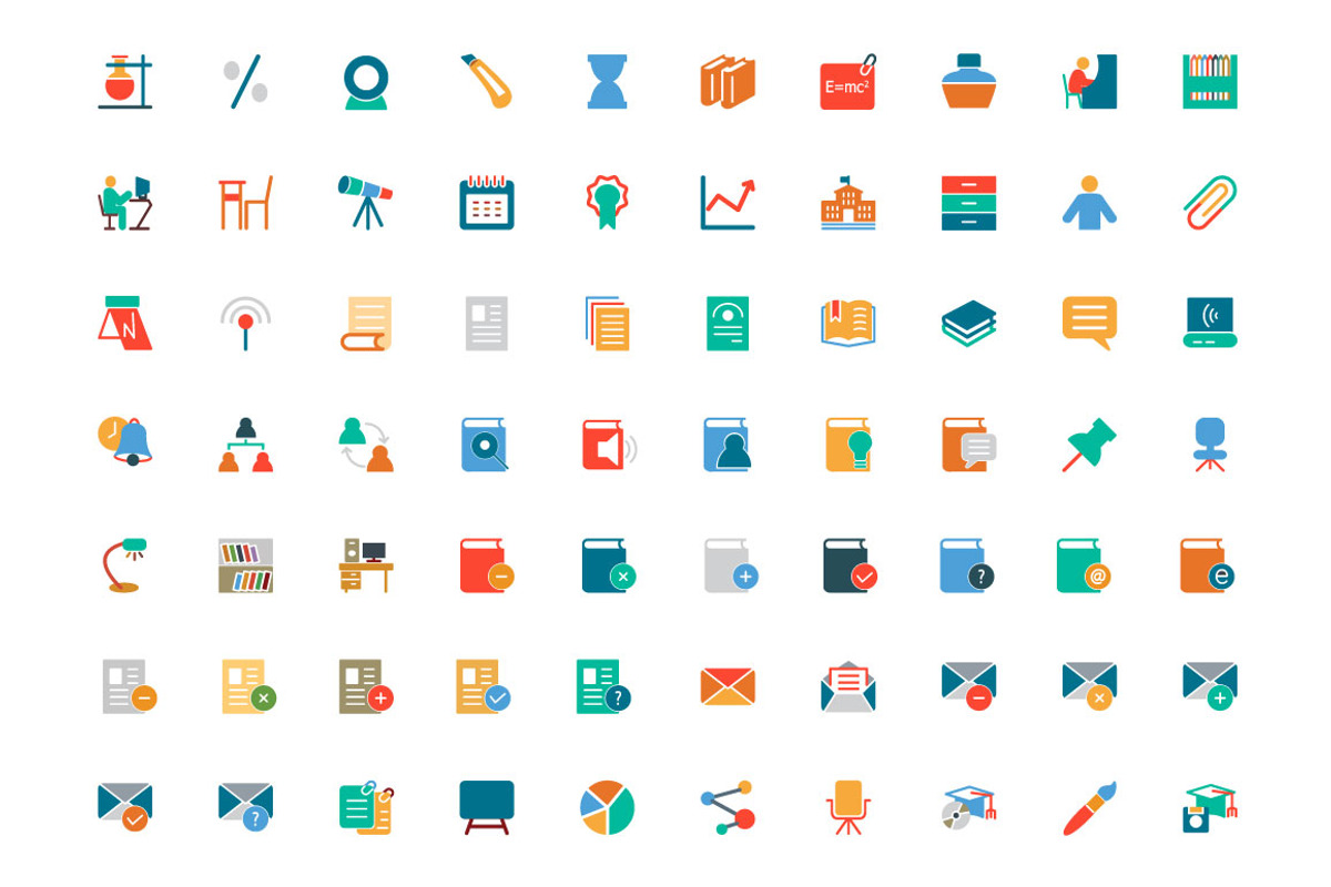 300+ Education Colored Icons, a Solid Icon by Creative Stall (Photo 3 of 5)