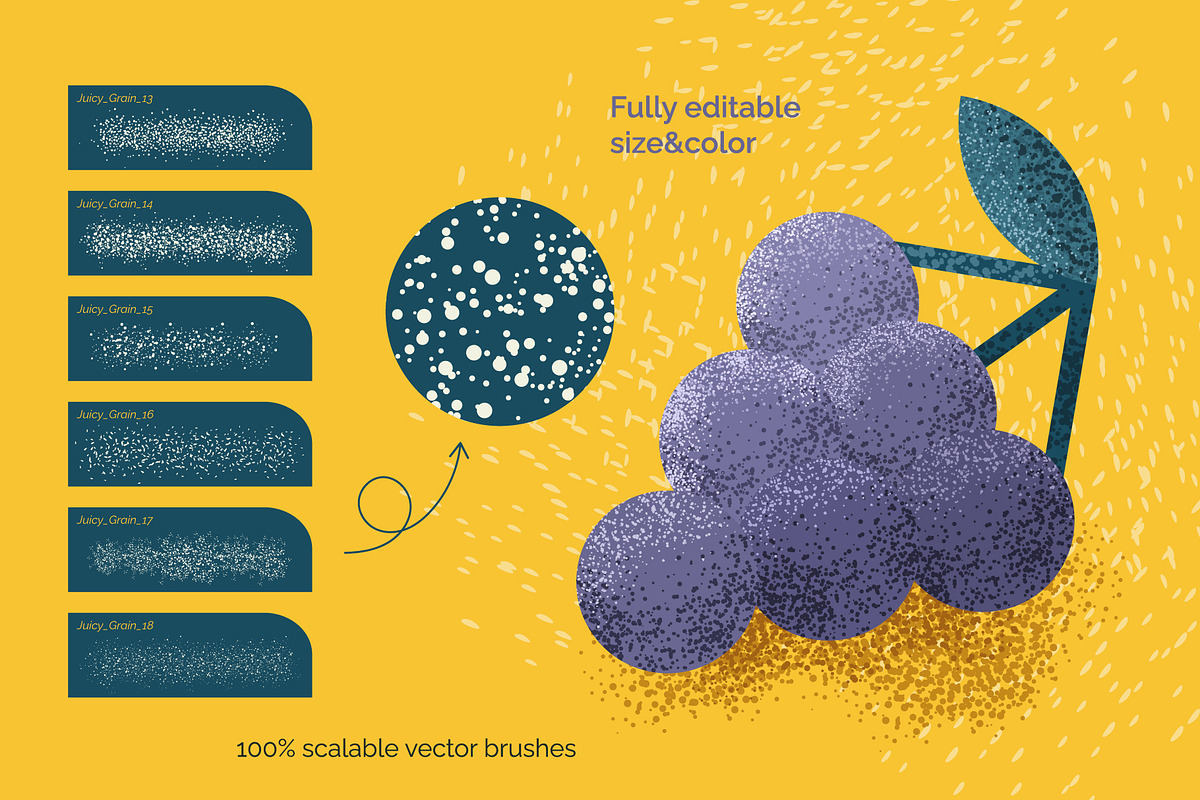 18 Shader Brushes for Illustrator, a Brush Add-On by IuliiaSavko (Photo 3 of 8)