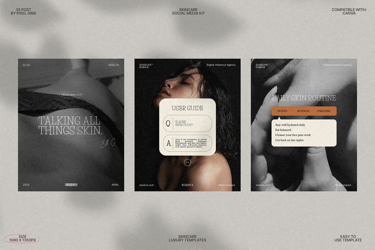 Curated Skincare Canva Posts preview 5
