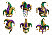 Watercolor Mardi Gras Jester Hat, an Illustration by Black Bird Studio (Thumbnail 4 of 6)