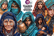 Berber Tuareg Woman clipart Set, a Person Illustration by ThatsDesignArt (Thumbnail 1 of 10)