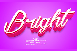 PSD Bright 3d Editable Text Effect