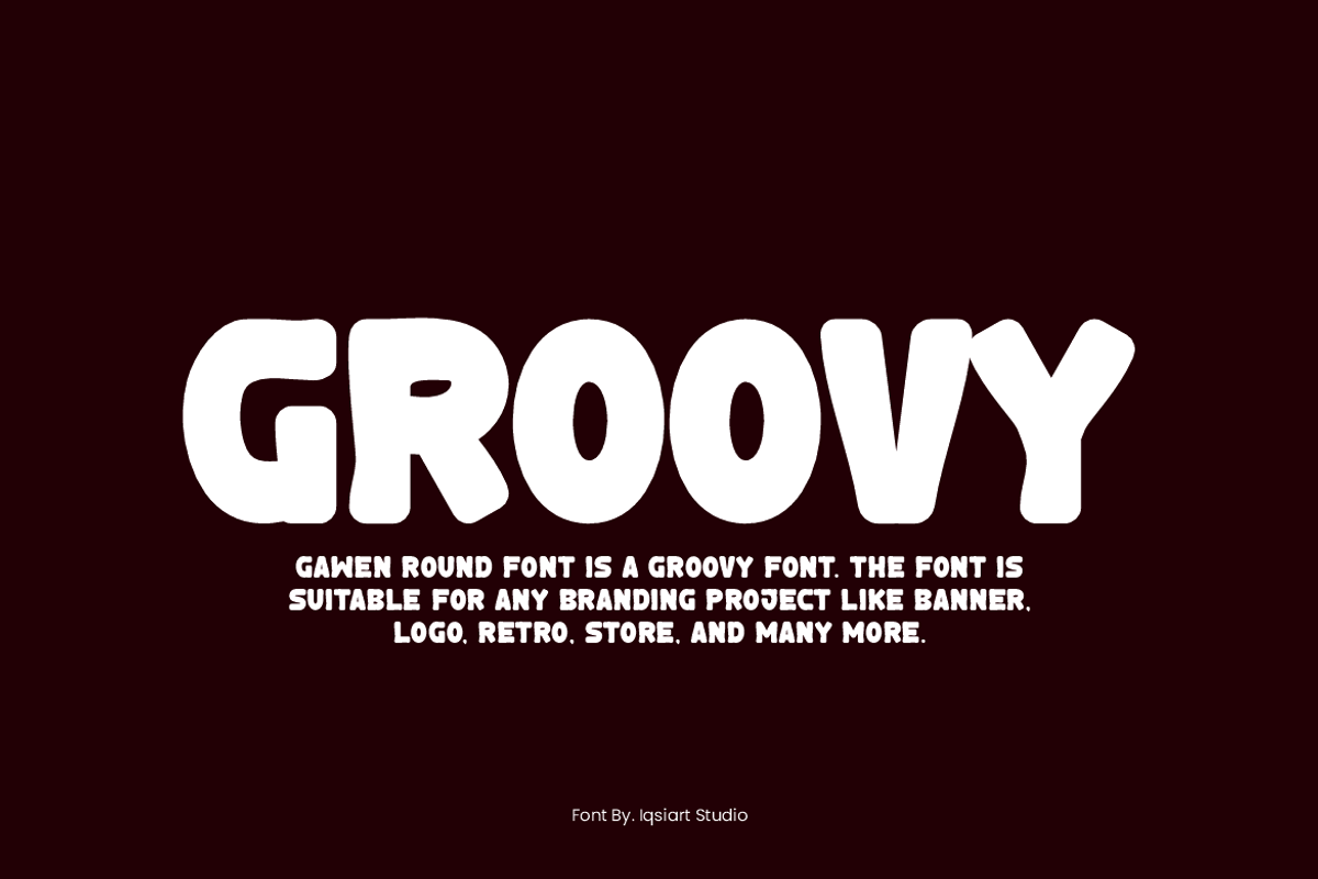 Gawen Round - Groovy Rretro Font, a Sans Serif Font by Iqsiart Studio (Photo 4 of 7)