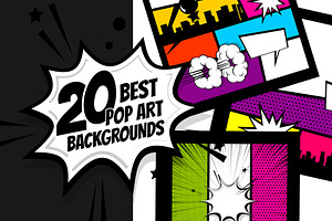20 SET Comic Book Pop art background