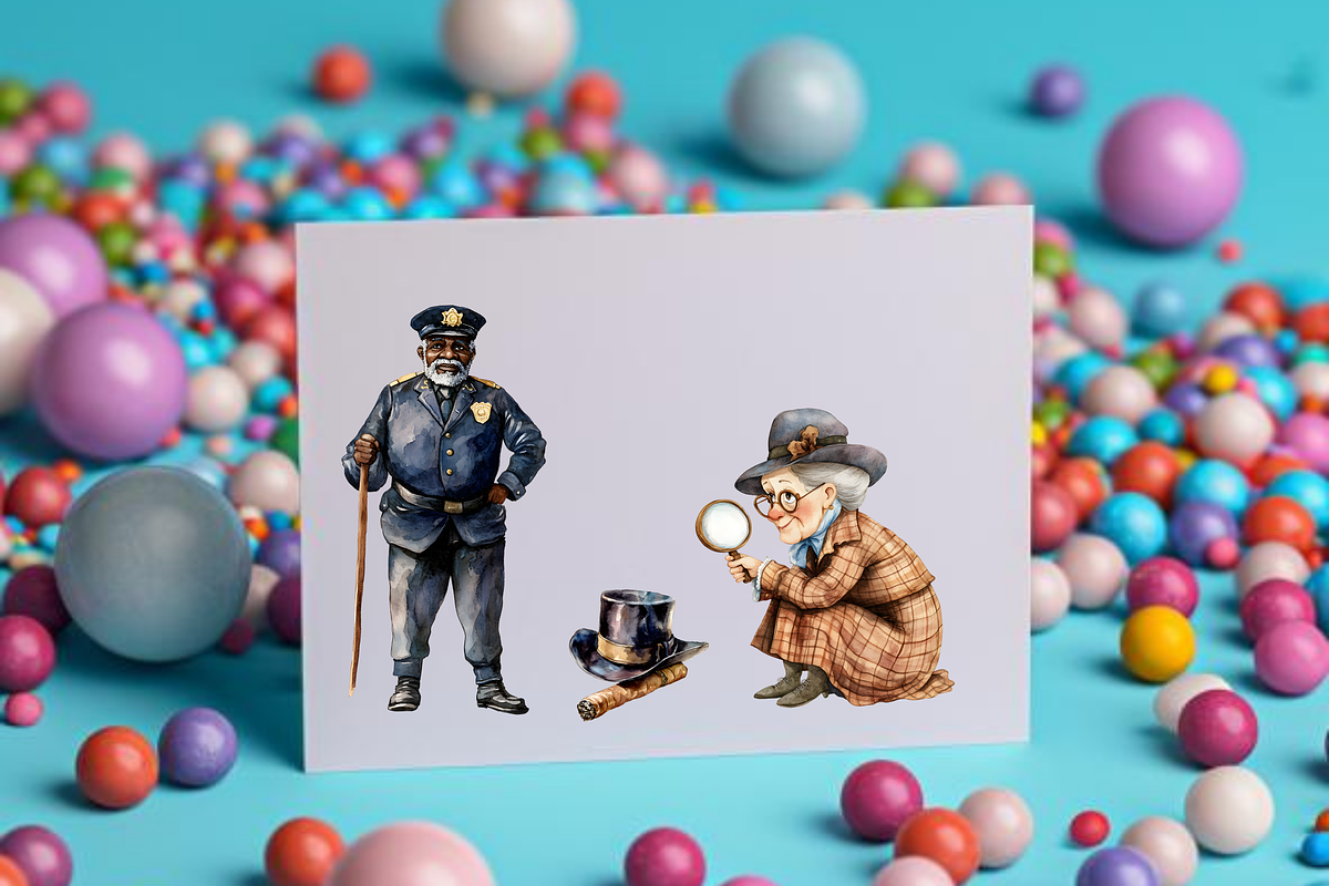OLD LADY DETECTIVE CLIPART PACK, a Person Illustration by Daring Digies (Photo 9 of 10)