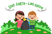 Cute Kids - Earth Day Activity, an Education Illustration by OtpirusGraphic (Thumbnail 3 of 5)
