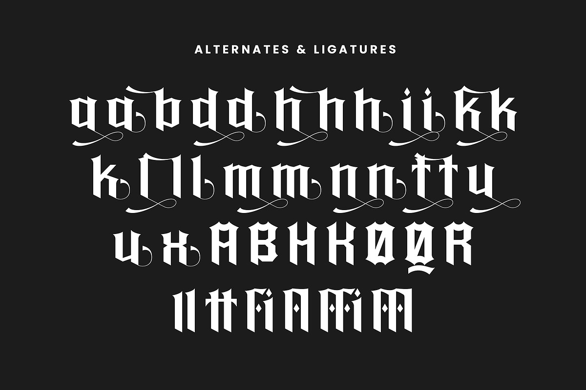 Instinct Hunter - Blackletter Font, a Blackletter Font by AQR Studio (Photo 2 of 8)