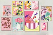 Blush Pink Wall Art Set, a Wallpaper Graphic by Helospace (Thumbnail 3 of 10)