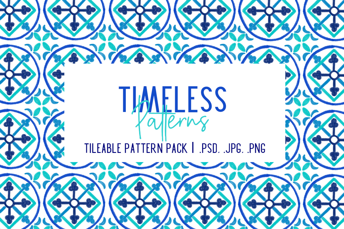 The Blues Handdrawn Tile Patterns, a Pattern Graphic by TheLegacyBrandingCo (Photo 6 of 11)