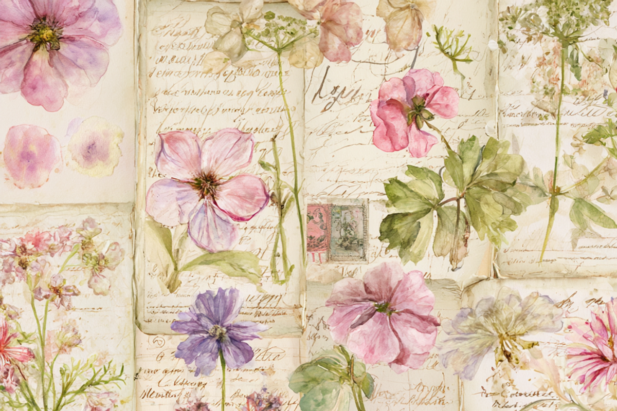 Sketchbook Flowers Junk Journal, a Background Graphic by Printable Treasure (Photo 2 of 3)