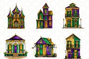 Watercolor Mardi Gras House Clipart, an Illustration by Black Bird Studio (Thumbnail 5 of 6)