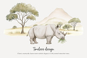 100 African savanna animals clip art, an Animal Illustration by Poppy Lane Studio (Thumbnail 4 of 12)