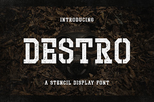 Destro - Stencil Display Font, a Font by Typefactoryco