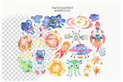 Watercolor Space Clipart, an Illustration by OllyKo Art (Thumbnail 2 of 5)
