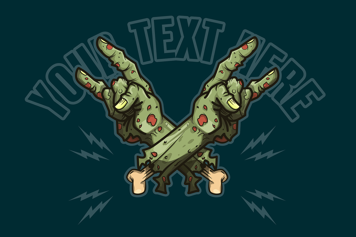 zombie hand rock n roll, a Graphic by Game Ui art