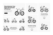 Bicycles Drawing Icons, a Solid Icon by Prosymbols (Thumbnail 4 of 5)