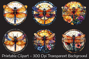 Dragonfly Stained Glass Clipart, an Illustration by RobertsArt (Thumbnail 4 of 7)