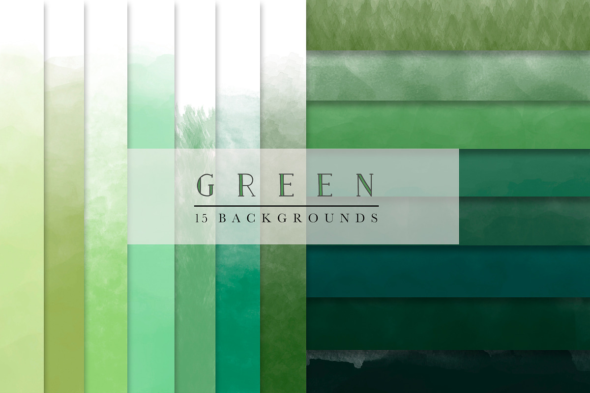 Green watercolor backgrounds, a Texture Graphic by GraphicRain (Photo 1 of 7)