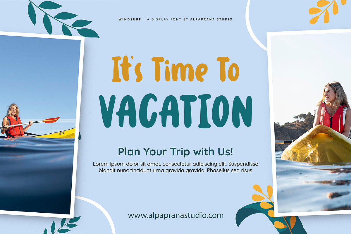 Windsurf - Playful Display Font, a Script Font by Alpaprana (Photo 3 of 11)