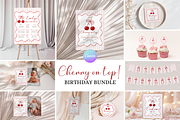 Cherry on Top 1st Birthday Bundle, a Templates & Theme by VeliusCreativeStudio (Thumbnail 1 of 8)