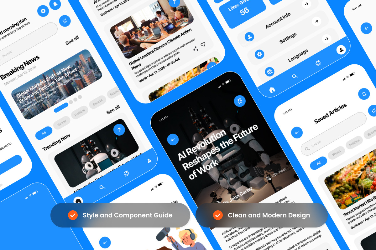 Globo - News & Media Mobile App, an App Template by productype1 (Photo 3 of 5)