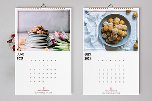 Food Wall Calendar Template 2021