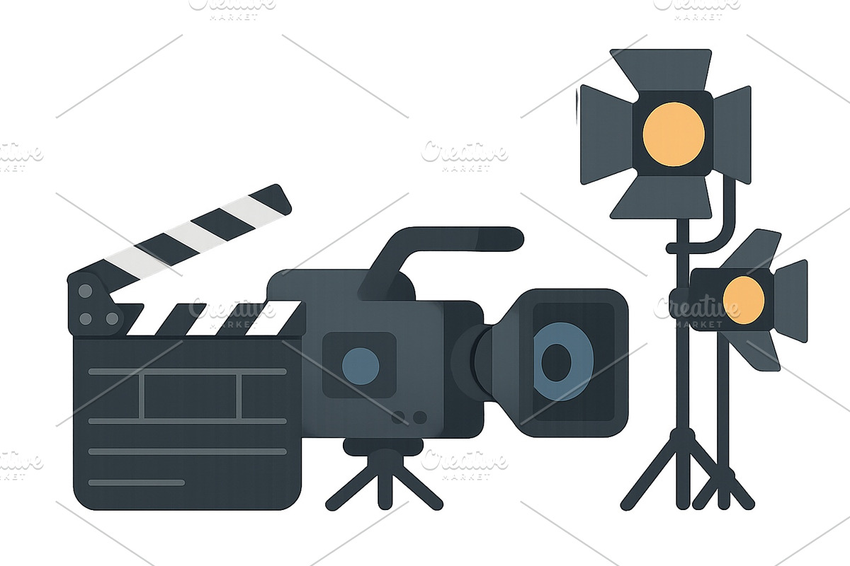 Film production equipment setup in a, an Illustration by ZinetroN