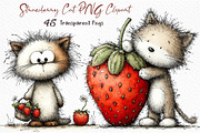 Strawberry Cat PNG Clipart, an Animal Illustration by Craft Nest (Thumbnail 1 of 5)