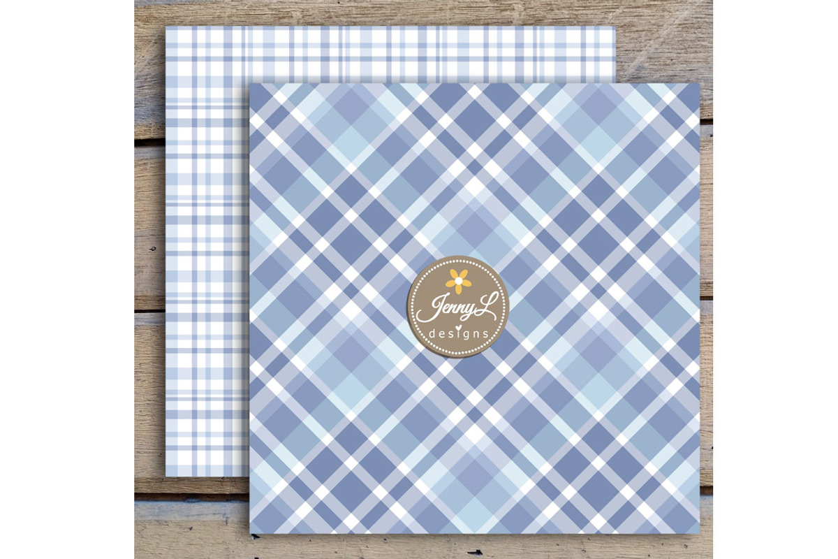 Winter Snow Plaid Digital Papers, a Pattern Graphic by JennyL Designs (Photo 2 of 3)