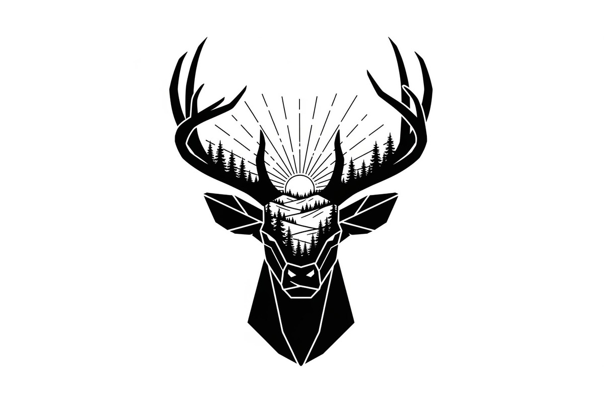 Artistic Geometric Deer Head Bundle, an Illustration by yasushie (Photo 28 of 31)