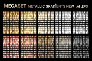 METALLIC GRADIENTS Vector .AI .EPS, a Gradient Add-On by Juksy